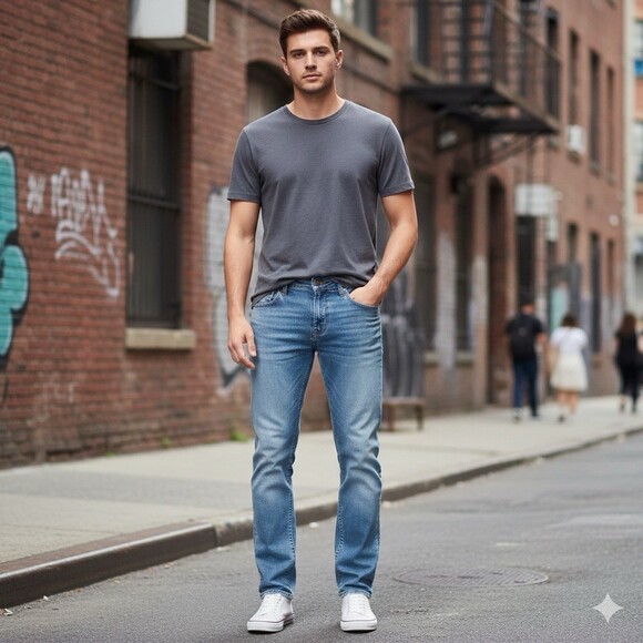 American Eagle Outfitters Other - American Eagle Slim Straight Jeans Mens Size 32x34 Blue Denim Stretch Casual